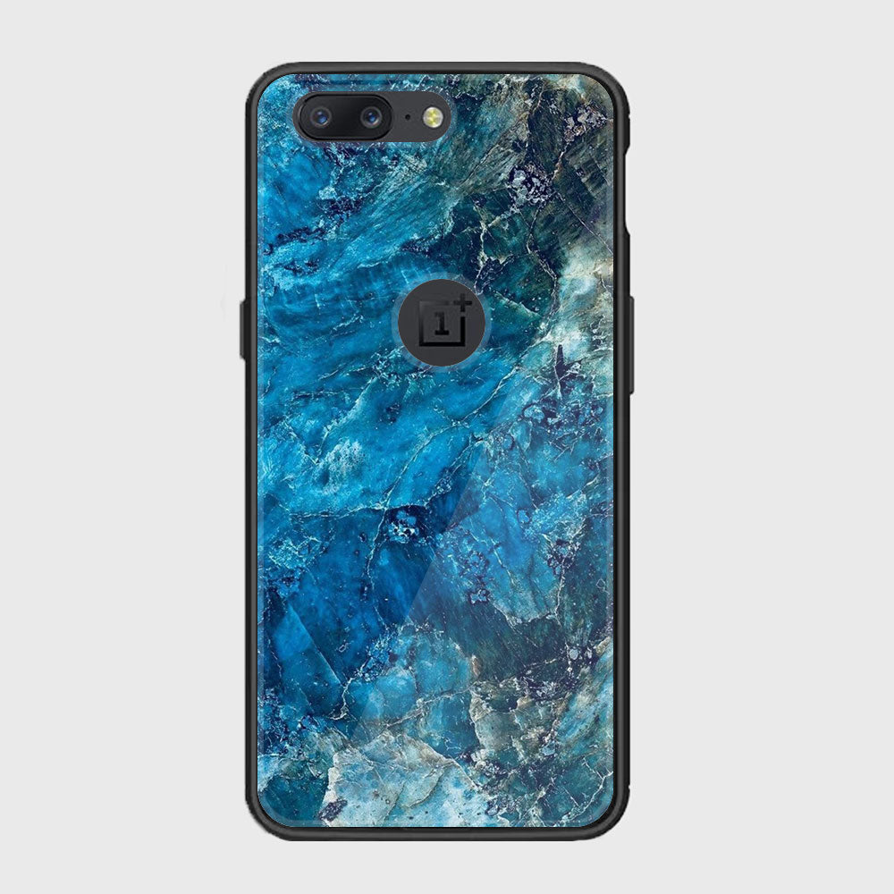 OnePlus 5 - Blue Marble Series - Premium Printed Glass soft Bumper shock Proof Case