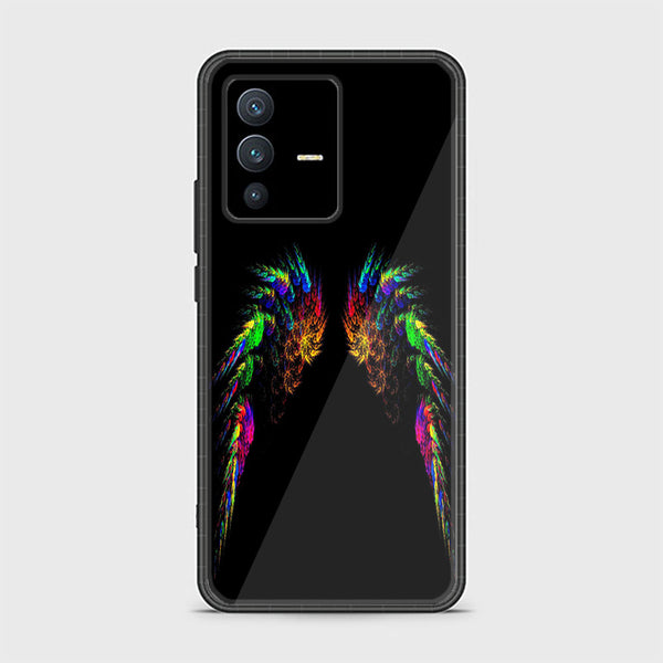 Vivo V23 5G - Angel Wings Series Design 10  - Premium Printed Glass soft Bumper shock Proof Case CS-19327