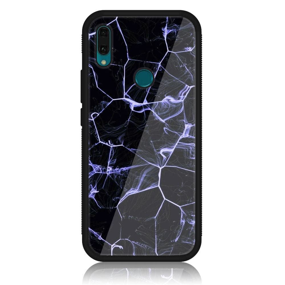 Huawei Y9 (2019) - Black Marble Series - Premium Printed Glass soft Bumper shock Proof Case