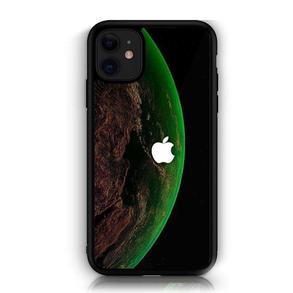 iPhone 12 Apple Logo Series  Premium Printed Glass soft Bumper shock Proof Case