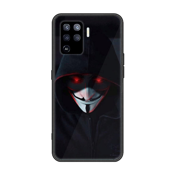 Oppo F19 Pro/ A94 - Black Art Design 10 - Premium Printed Glass soft Bumper shock Proof Case CS-16094