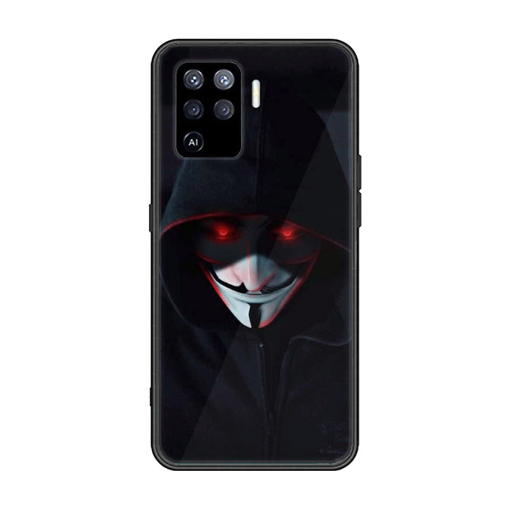 Oppo F19 Pro/ A94 4g/ Reno 5 Lite - Black Art Design 10 - Premium Printed Glass soft Bumper shock Proof Case CS-16094