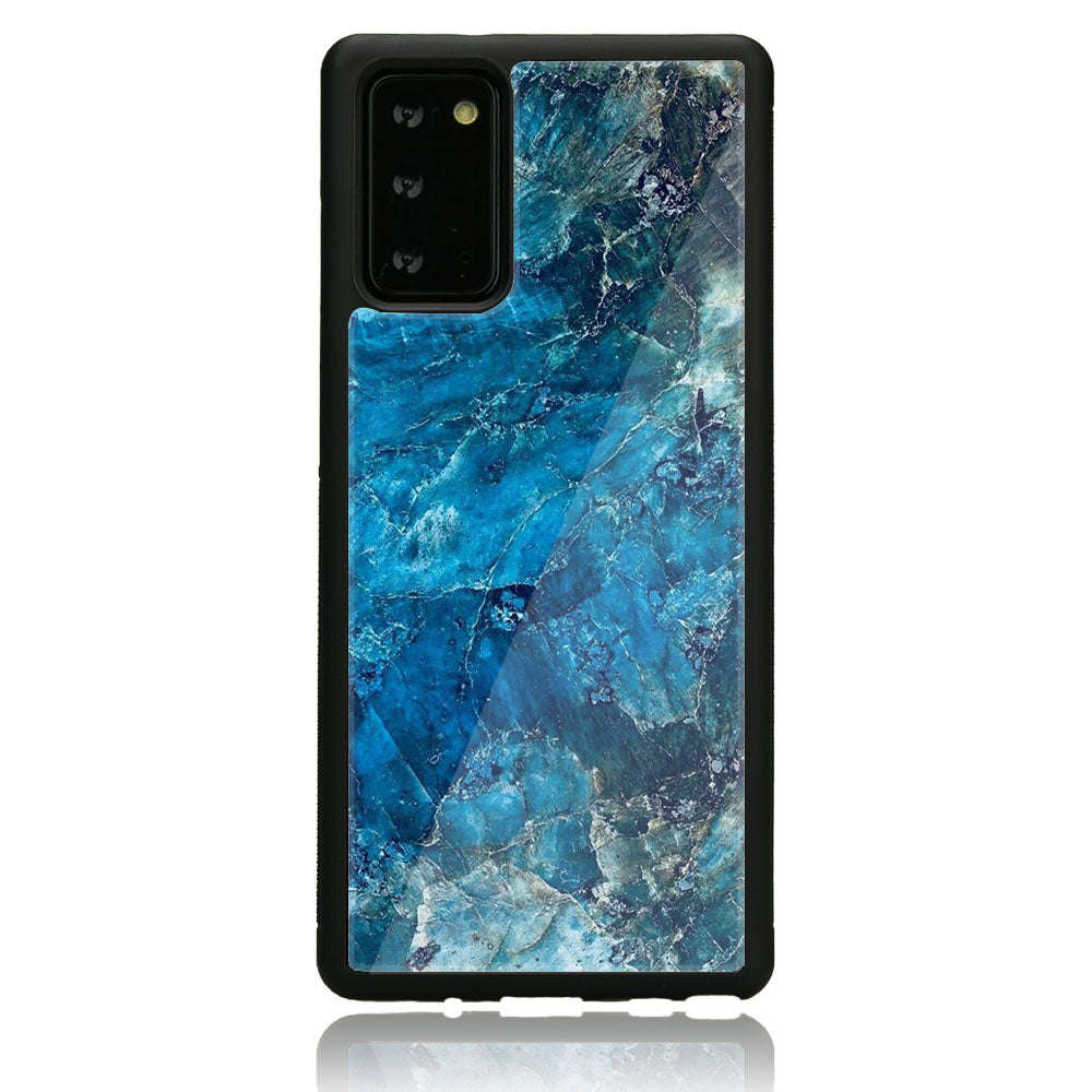 Samsung Galaxy Note 20 - Blue Marble Series - Premium Printed Glass soft Bumper shock Proof Case