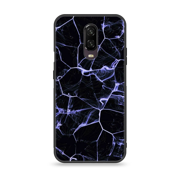 OnePlus 6T - Black Marble Design 10 - Premium Printed Glass soft Bumper shock Proof Case  CS-42471