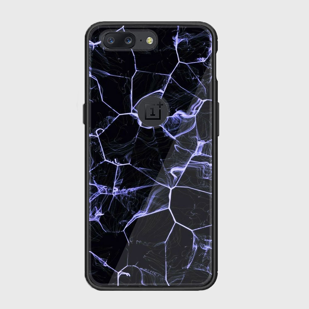 OnePlus 5 - Black  Marble Series - Premium Printed Glass soft Bumper shock Proof Case