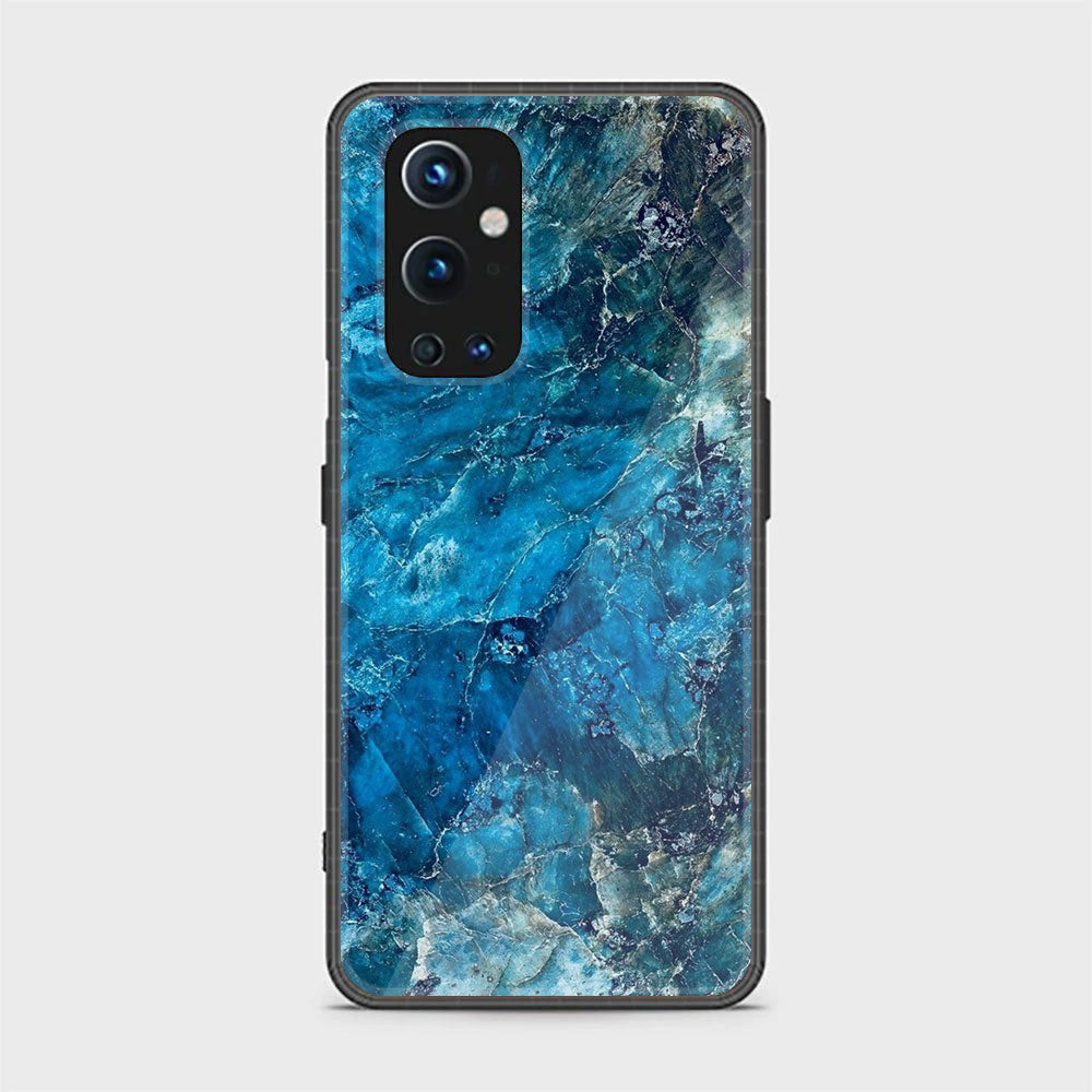 OnePlus 9 Pro- Blue Marble Series - Premium Printed Glass soft Bumper shock Proof Case