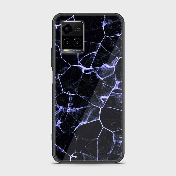 Vivo Y21 Black Marble Design 10 Premium Printed Glass soft Bumper shock Proof Case CS-45403