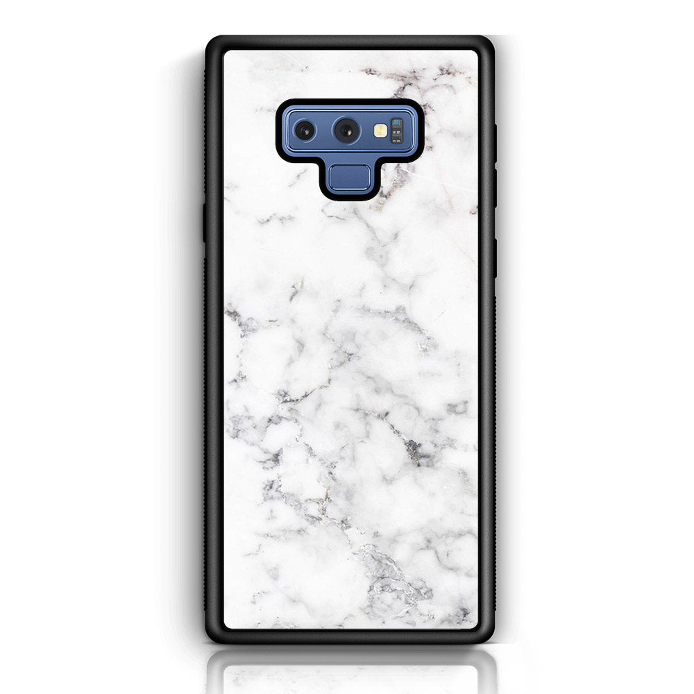 Samsung Galaxy Note 9 - White Marble Series - Premium Printed Glass soft Bumper shock Proof Case