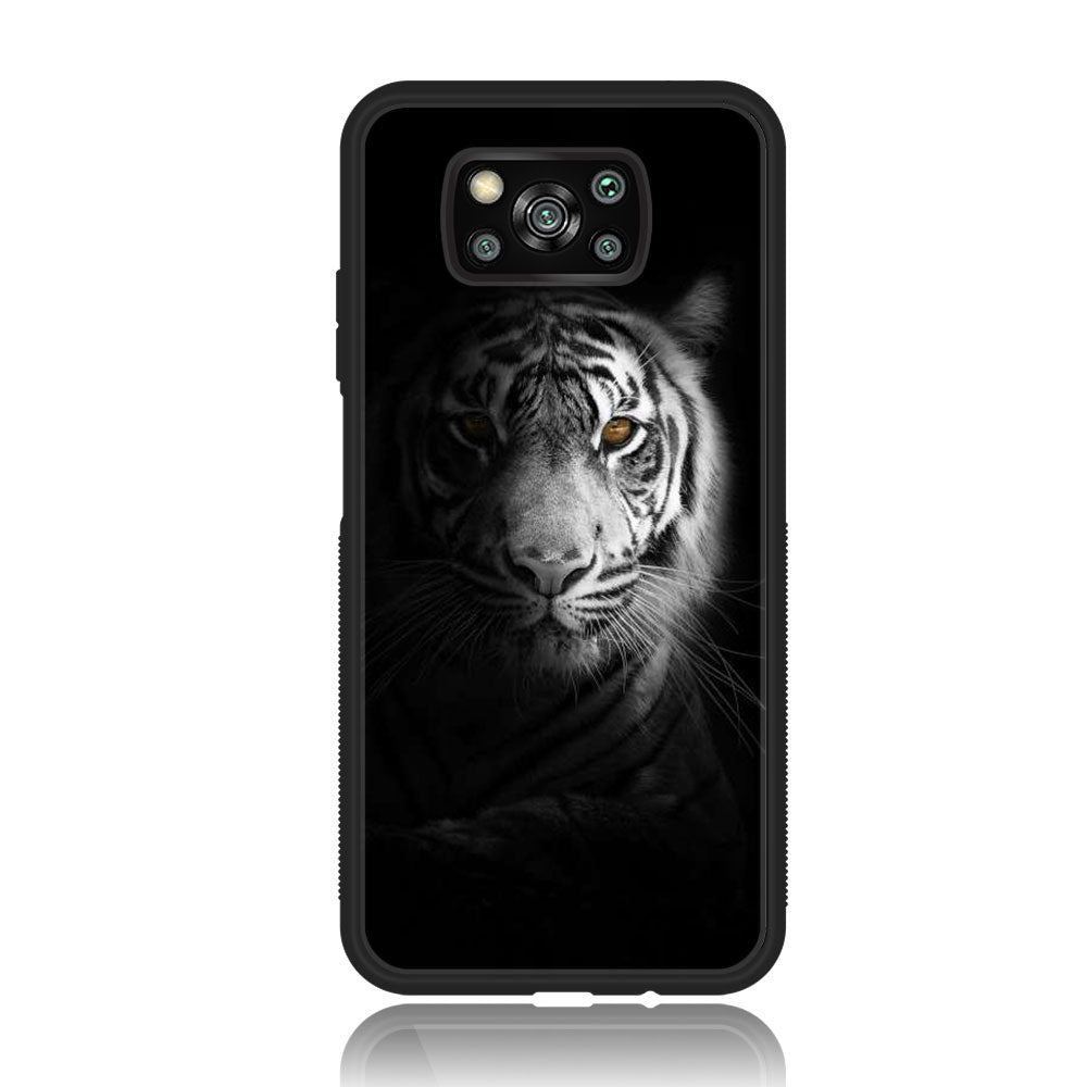 Xiaomi Poco X3 NFC  - Tiger  Series - Premium Printed Glass soft Bumper shock Proof Case