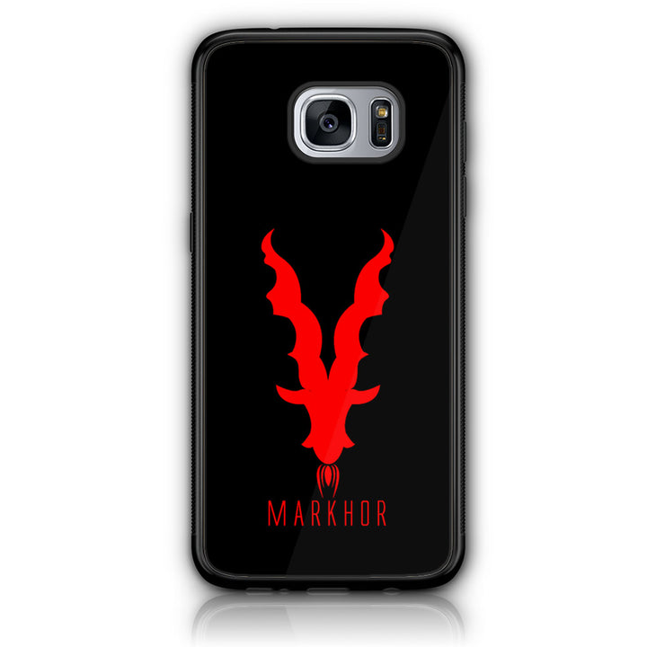 Samsung Galaxy S7 Edge - Markhor Design 10- Premium Printed Glass soft Bumper shock Proof Case CS-46276
