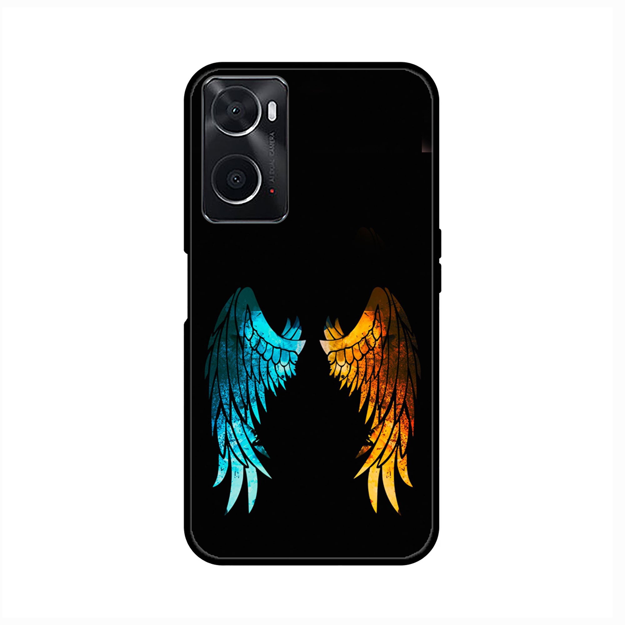 Oppo A76  Angel Wings 2.0  Series  Premium Printed Glass soft Bumper shock Proof Case