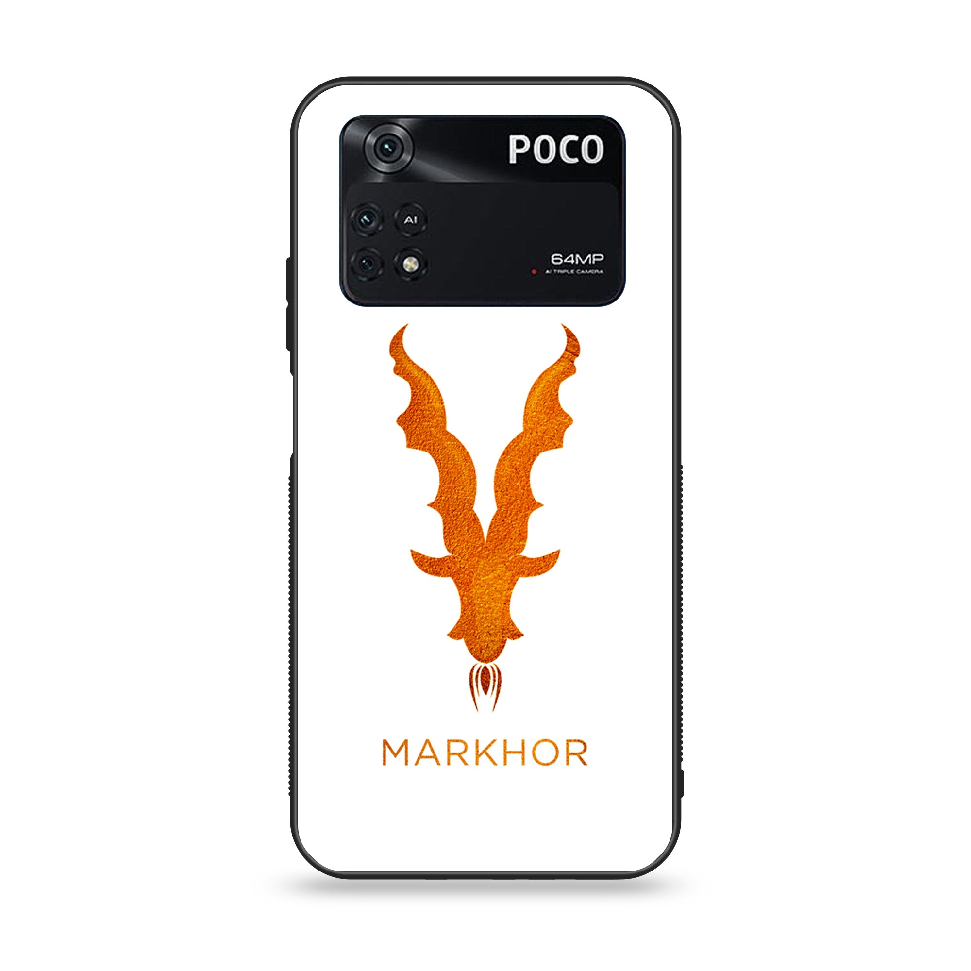 Xiaomi Poco M4 Pro 4G- Markhor Series - Premium Printed Glass soft Bumper shock Proof Case