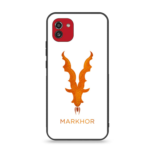 Samsung Galaxy A03 - Markhor Design 11- Premium Printed Glass soft Bumper shock Proof Case CS-12290