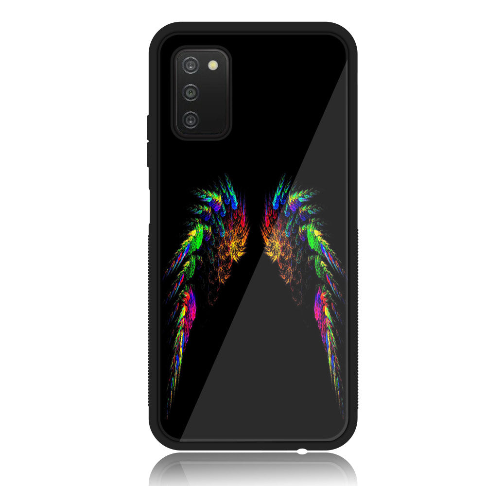 Samsung Galaxy A02s - Angel Wings Series - Premium Printed Glass soft Bumper shock Proof Case