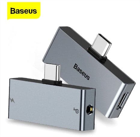 Baseus L57 USB Type C to 3.5mm Headphone Jack AUX Adapter Type-C Fast Charging Splitter