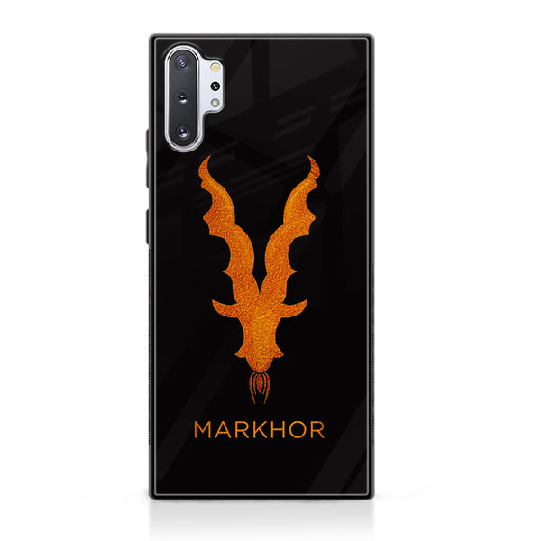 Samsung Galaxy Note 10 Pro/ Plus - Markhor Design 12- Premium Printed Glass soft Bumper shock Proof Case CS-28535