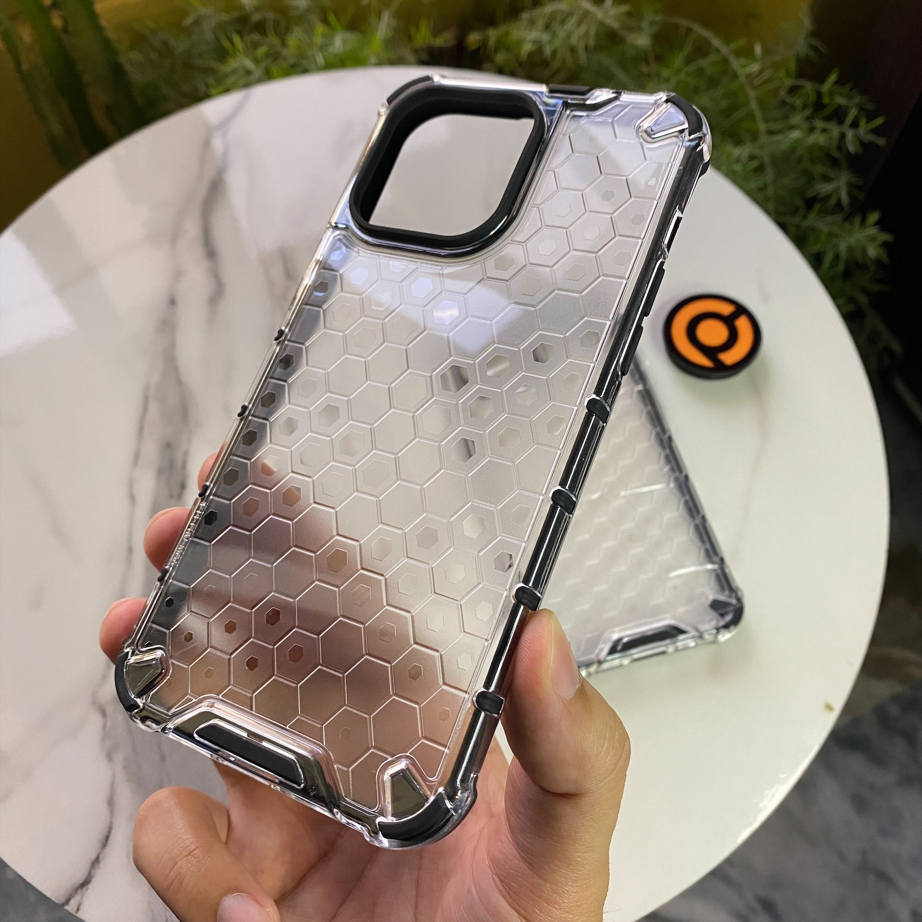 iPhone 13 Pro Max Airbag Shockproof Hybrid Armor Honeycomb Transparent Case