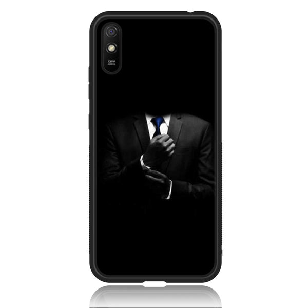 Xiaomi Redmi 9A - Black Art Series - Premium Printed Glass soft Bumper shock Proof Case