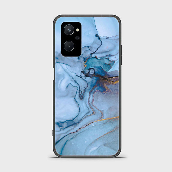 Realme 9i - Blue Marble Series - Premium Printed Glass soft Bumper shock Proof Case