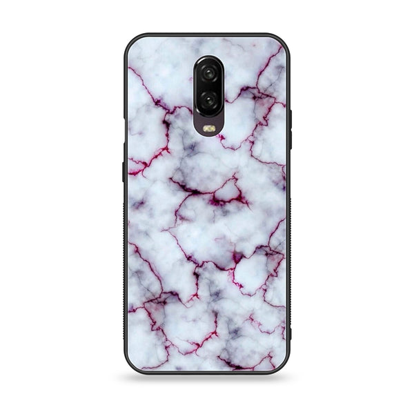 OnePlus 6T - White  Marble Design 1 - Premium Metal Printed soft Bumper Shock Proof Case CS-25998