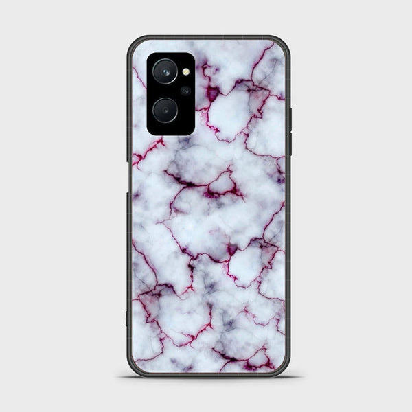 Realme 9i - White Marble Series - Premium Printed Glass soft Bumper shock Proof Case