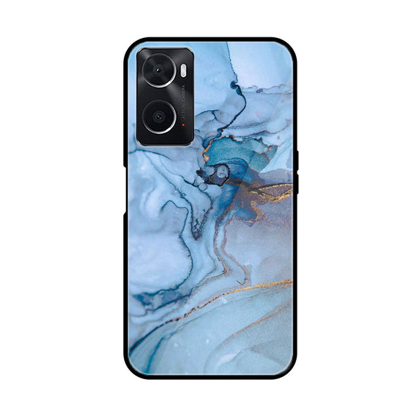 OPPO A76/A36 Blue Marble S1 Soft Bumper shock Proof Glass Case CS-1127