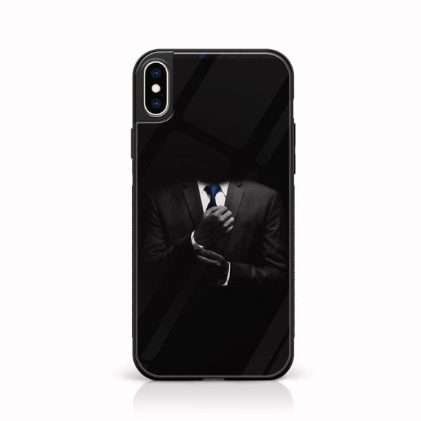 iPhone Xs Max Black Art S1 Soft Bumper shock Proof Glass Case CS-1107