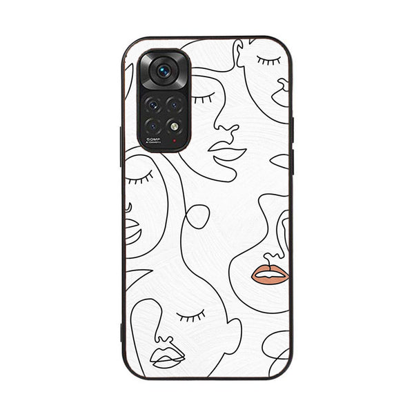 Xiaomi Redmi Note 11 Pro   Girl Line Art Series Premium Printed Glass soft Bumper shock Proof Case