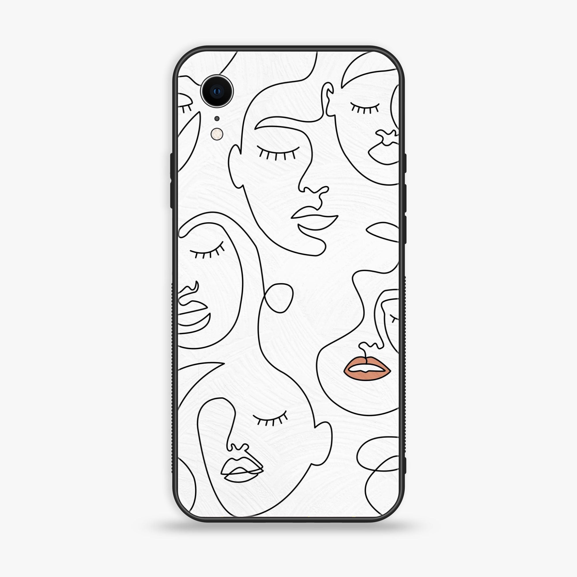 iPhone XR - Girl line  Series - Premium Printed Glass soft Bumper shock Proof Case