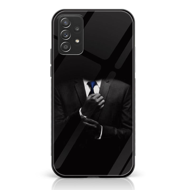 Samsung Galaxy A53 - BLACK  Art Design 1- Premium Printed Glass soft Bumper shock Proof Case CS-41193