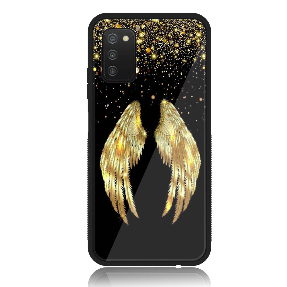 Samsung Galaxy A02s - Angel Wings Series - Premium Printed Glass soft Bumper shock Proof Case