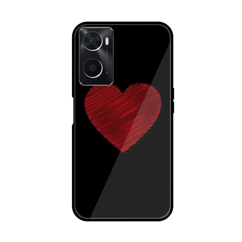 Oppo A76  Heart Series  Premium Printed Glass soft Bumper shock Proof Case