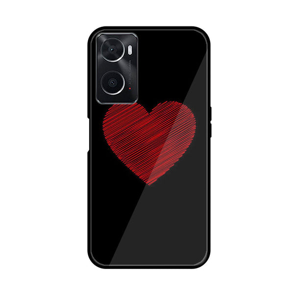 Oppo A76  Heart Series  Premium Printed Glass soft Bumper shock Proof Case