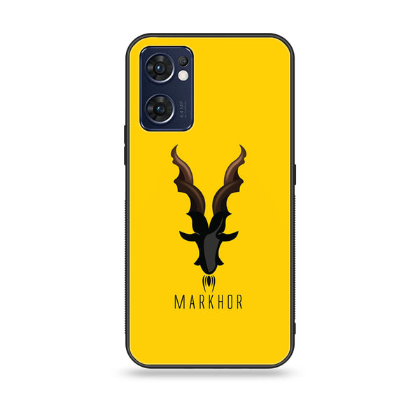 Oppo Reno 7 Markhor Series  Design 1 Premium Printed Glass soft Bumper shock Proof Case  CS-19450