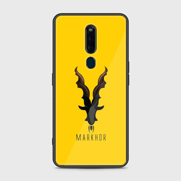 Oppo F11 Pro Markhor Design 1 Premium Printed Glass soft Bumper shock Proof Case CS-26513