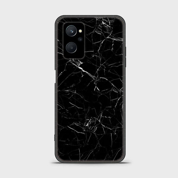 Realme 9i - Black Marble Series - Premium Printed Glass soft Bumper shock Proof Case