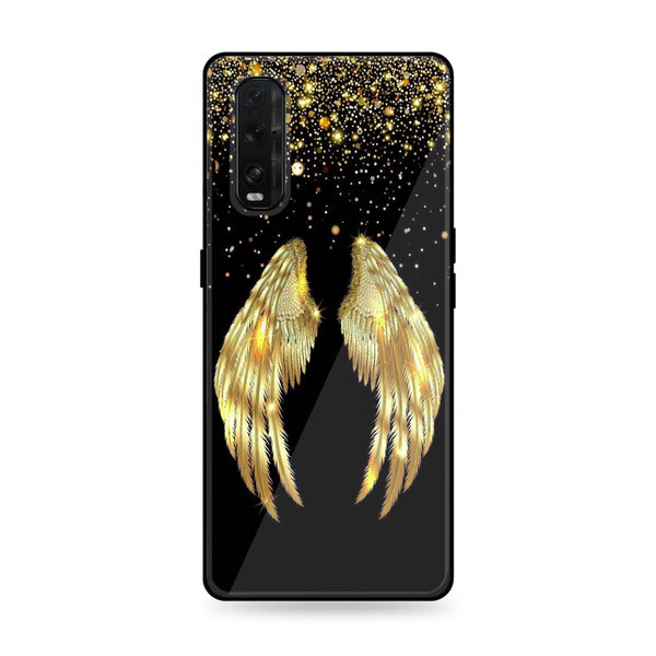 Oppo Find X2 - Angel Wings Series Design 2 - Premium Printed Glass soft Bumper shock Proof Case CS-18870