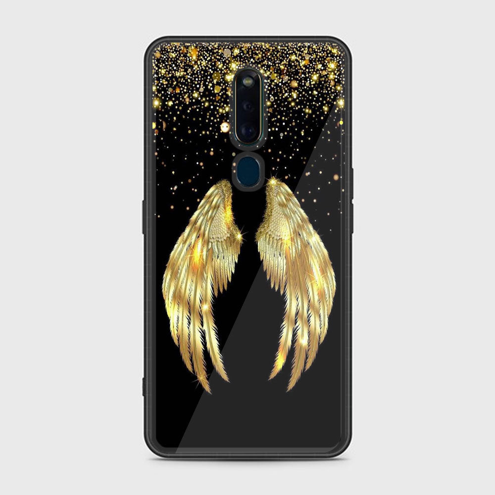 Oppo F11 Pro Angel Wings Series Premium Printed Glass soft Bumper shock Proof Case