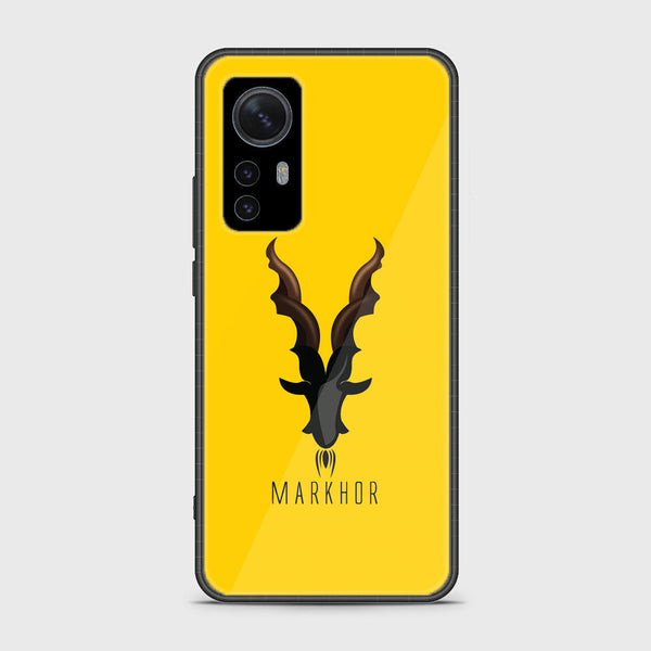 Xiaomi 12 Markhor Series  Premium Printed Glass soft Bumper shock Proof Case