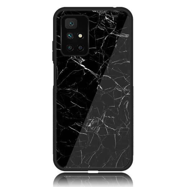 Redmi 10 4G/ Redmi 10 Prime - Black Marble Design 1 - Premium Printed Glass soft Bumper shock Proof Case CS-37128