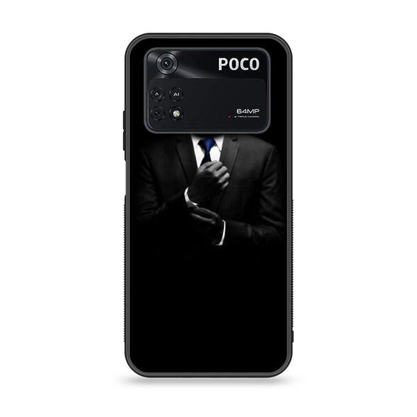 Xiaomi Poco M4 Pro 4G- Black Art Design 1  - Premium Printed Glass soft Bumper shock Proof Case  CS-26684