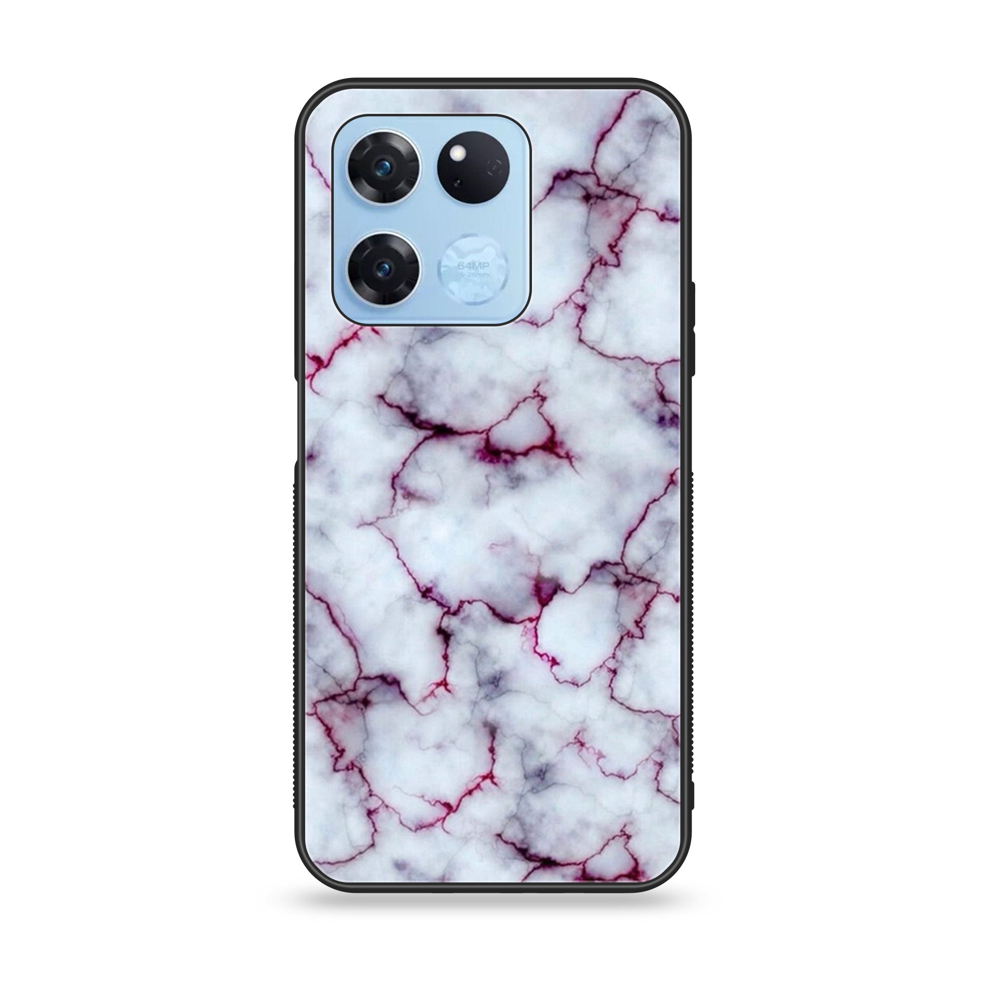 OnePlus Ace Racing - White Marble Series - Premium Printed Glass soft Bumper shock Proof Case