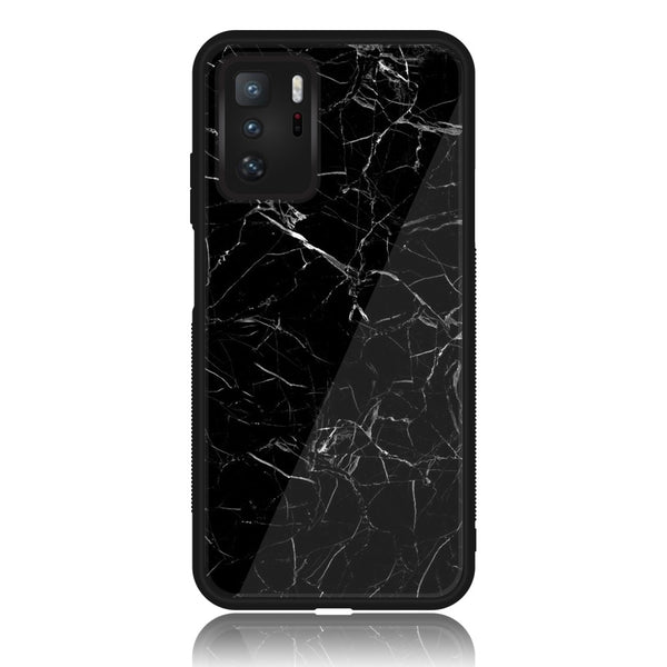 Xiaomi Redmi Note 10 Pro 5G - Black Marble Series - Premium Printed Glass soft Bumper shock Proof Case