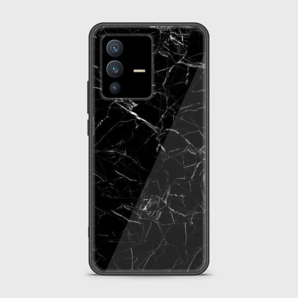 Vivo V23 5G/ Vivo S12 5G- Black Marble Design 1 - Premium Printed Glass soft Bumper shock Proof Case CS-28104 CS-28202