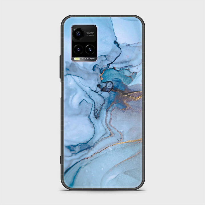 Vivo Y21 4G/ Y33s/ Y21s/ Y21A/ Y21T/Y33T  -  Blue Marble Design 1 Premium Printed Glass soft Bumper shock Proof Case CS-19249 CS-32856