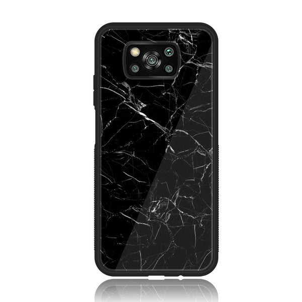 Xiaomi Poco X3 - Black Marble Design 1 - Premium Metal  Printed soft Bumper shock Proof Case CS-28297