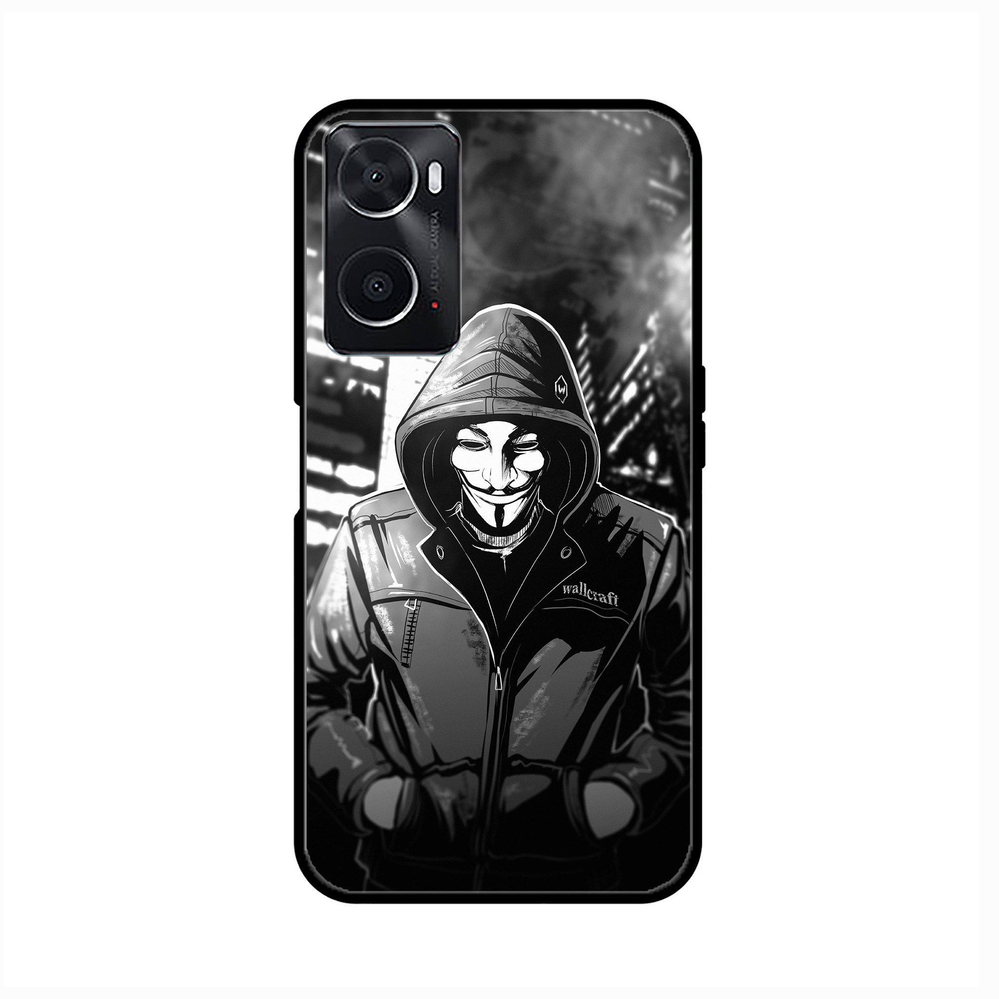Oppo A76  - Anonymous 2.0  Series - Premium Printed Glass soft Bumper shock Proof Case