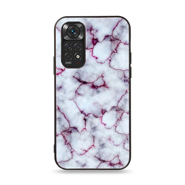 Xiaomi Redmi Note 11 4G/Note 11s White Marble Design 1 Premium Printed Glass soft Bumper shock Proof Case CS-9854 CS-9870