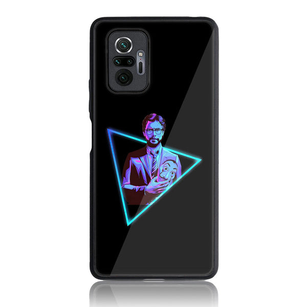Redmi Note 10 Pro Money Heist S1 Soft Bumper shock Proof Glass Premium Printed Glass soft Bumper shock Proof Case CS-21199