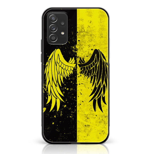 Samsung Galaxy A73- Angel Wings 2.0 Series - Premium Printed Glass soft Bumper shock Proof Case